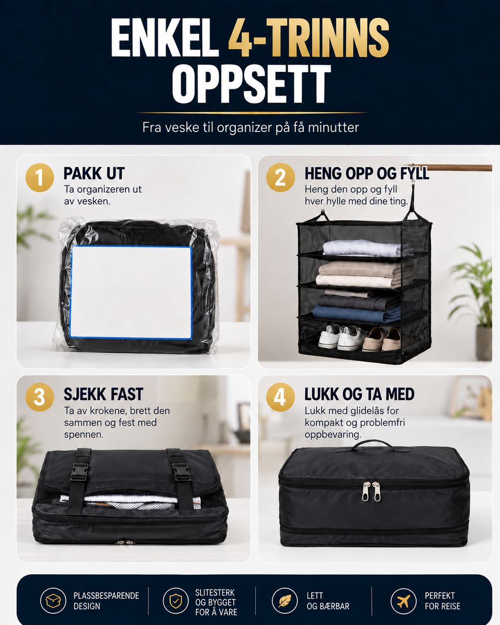 FoldAway Reisehylleorganisator