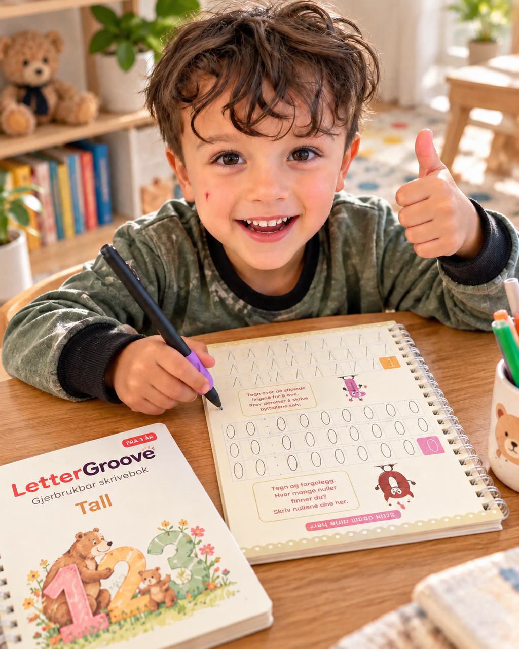 LetterGroove – gjenbrukbart sett for skrivetrening