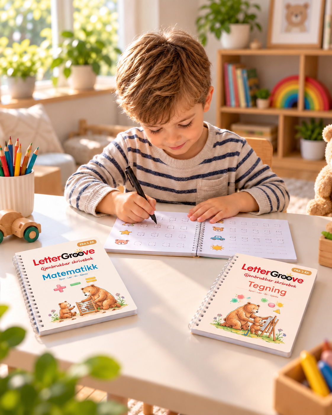 LetterGroove – gjenbrukbart sett for skrivetrening