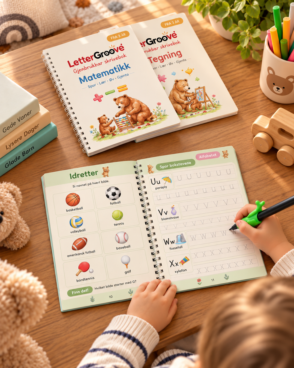 LetterGroove – gjenbrukbart sett for skrivetrening