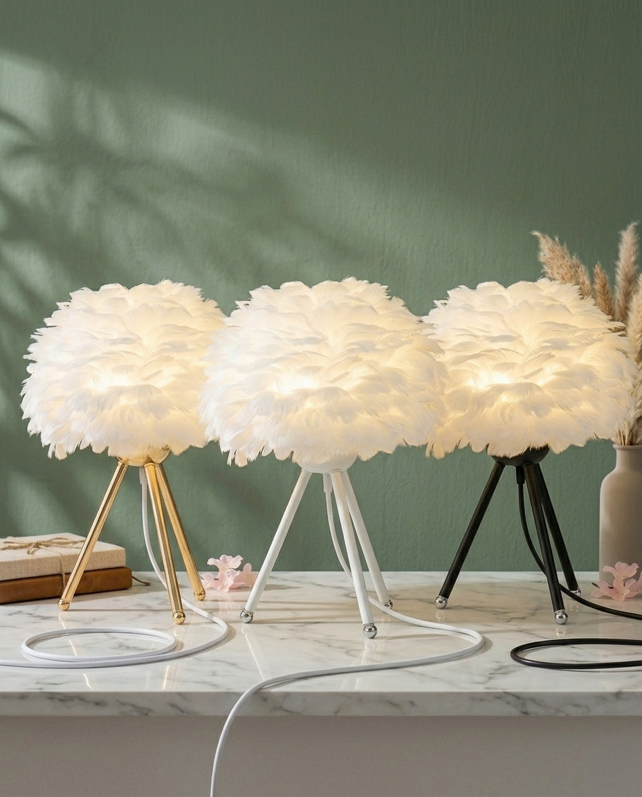 Fjærlampe | Plume – Bordlampe med Stativ