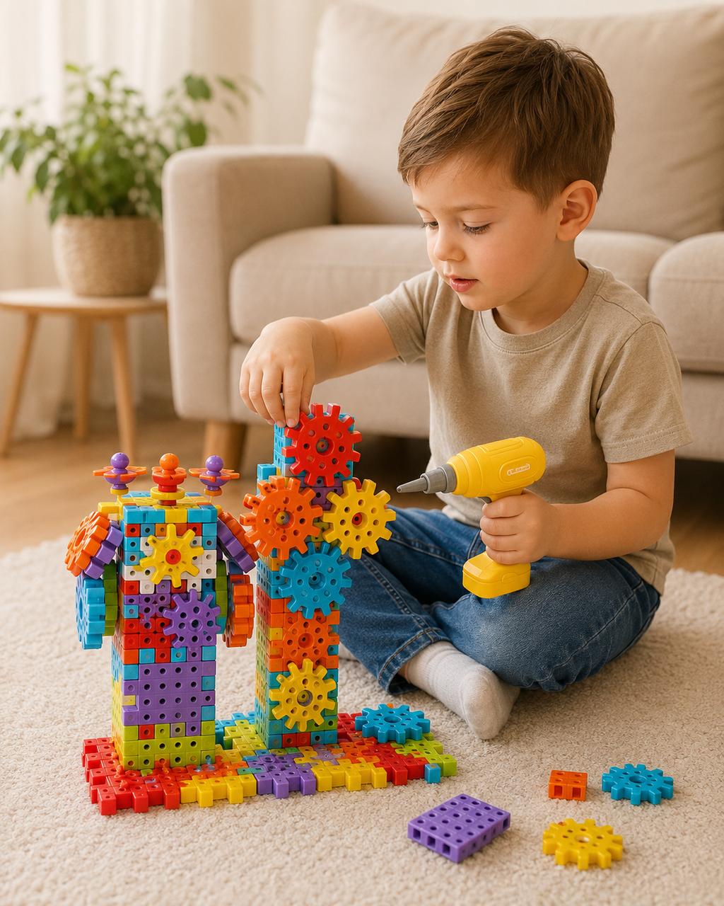 Gearo | Montessori 3D-tannhjul og puslespillbyggesett
