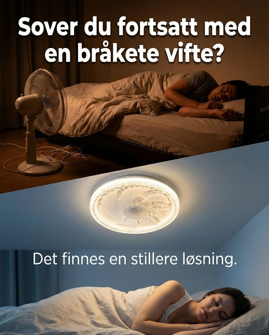 SilentBreeze AirGlow | 2-i-1 takvifte og belysning