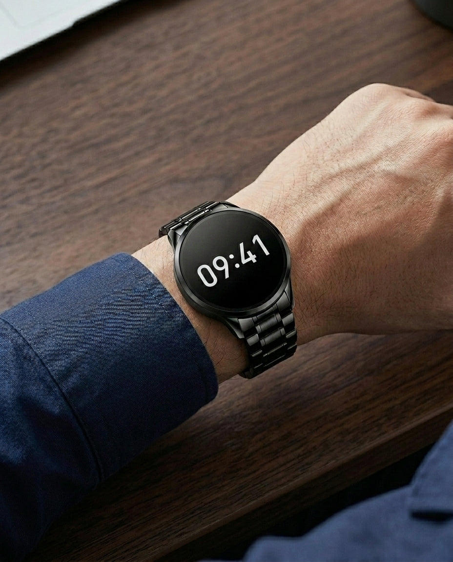 Klassisk Rund Smartklokke – Bluetooth | Apple & Android