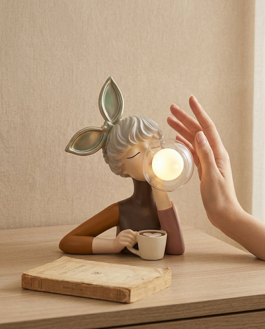 Tyggegummi-figurlampe | Skulpturell dekorativ bordlampe