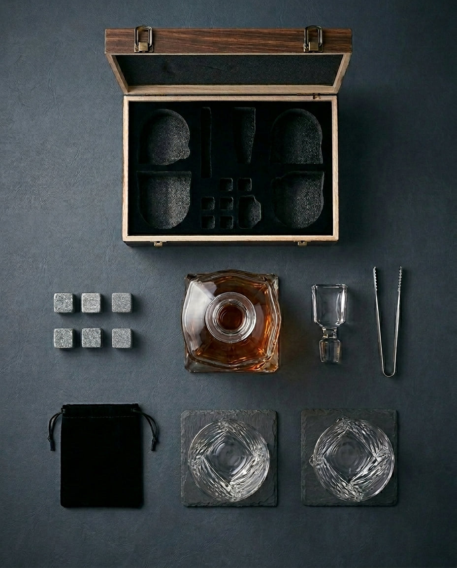 Krystallwhisky-Set | Karaffel og Glass – Gaveesske