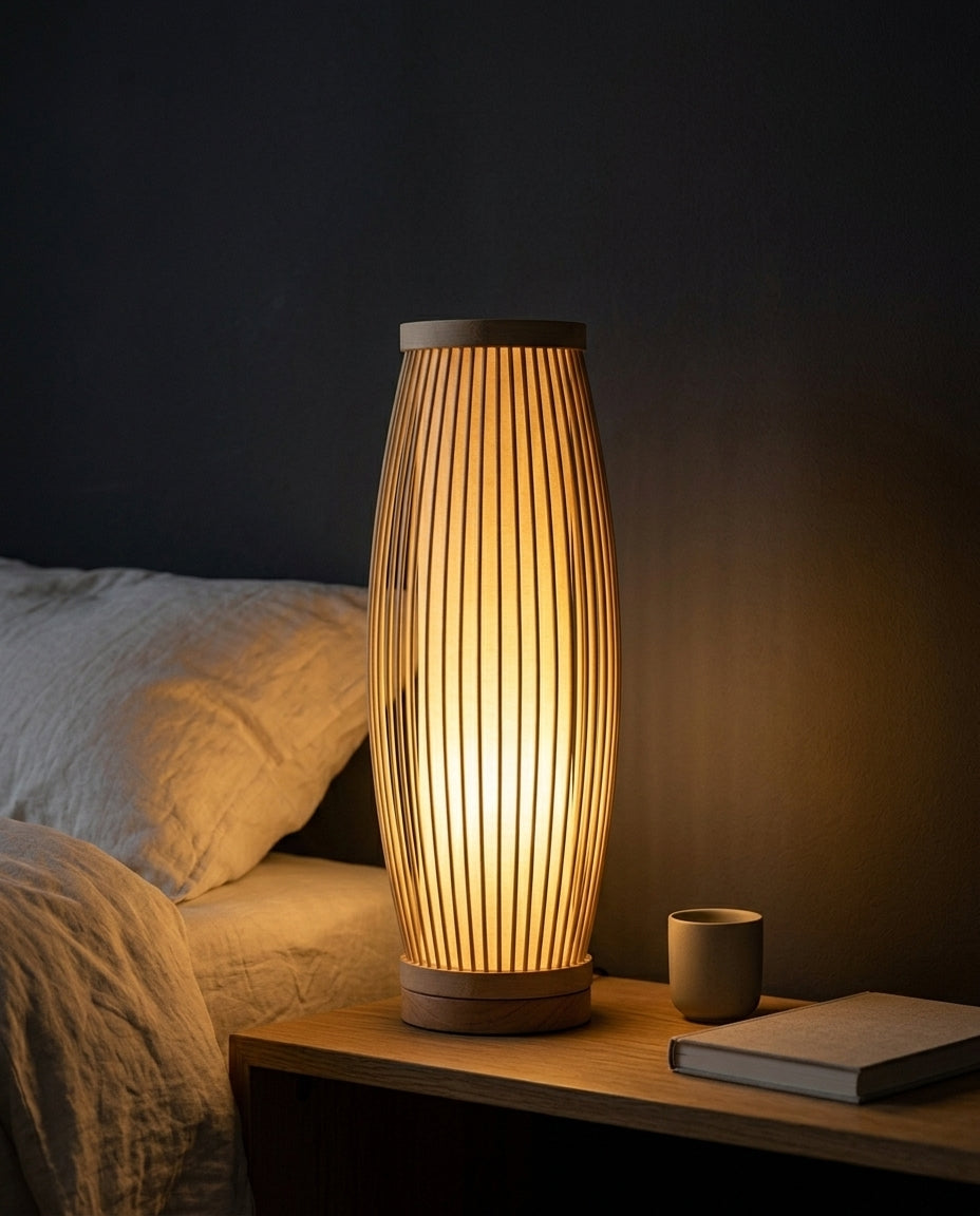 Japansk bordlampe – Bambus Zen-lampe | 4 størrelser