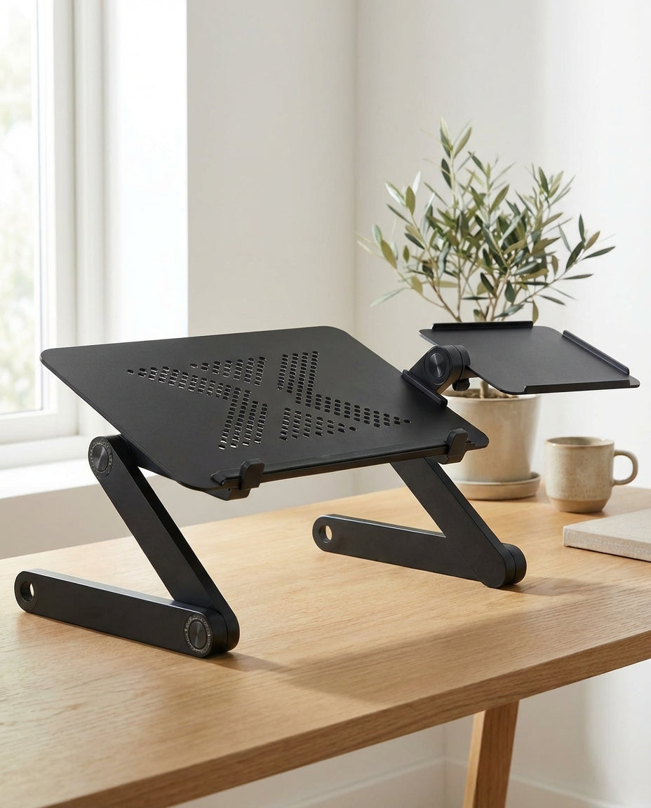 Justerbar laptop-stativ med musematte | OmniDesk Pro