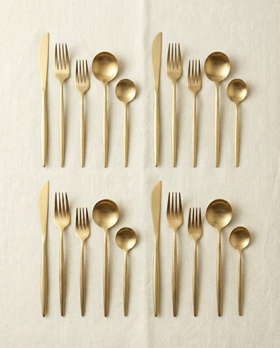 Minimalistisk Bestikk – Mattlakkert Bestikk for 4–16 Pers
