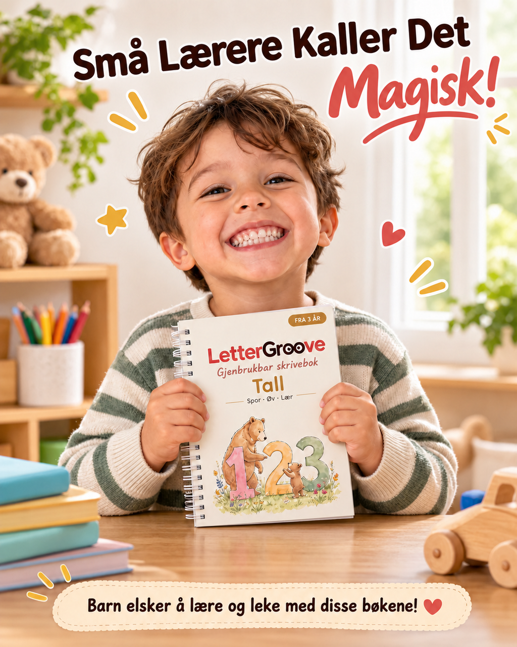 LetterGroove – gjenbrukbart sett for skrivetrening