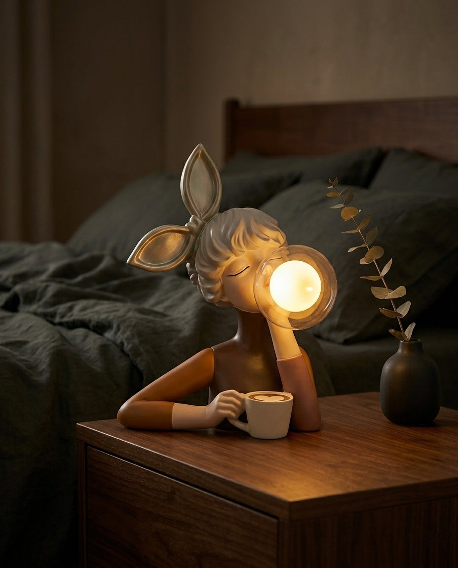 Tyggegummi-figurlampe | Skulpturell dekorativ bordlampe