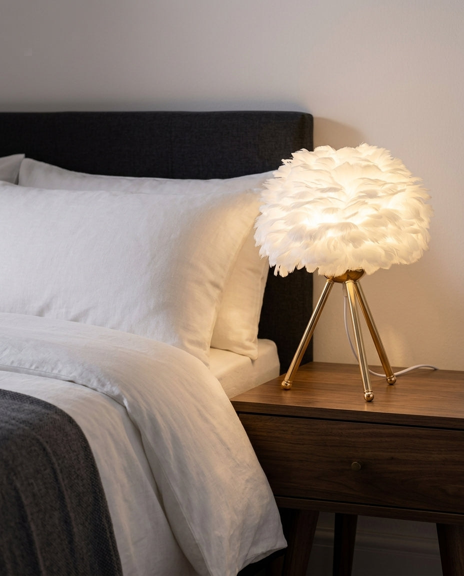Fjærlampe | Plume – Bordlampe med Stativ