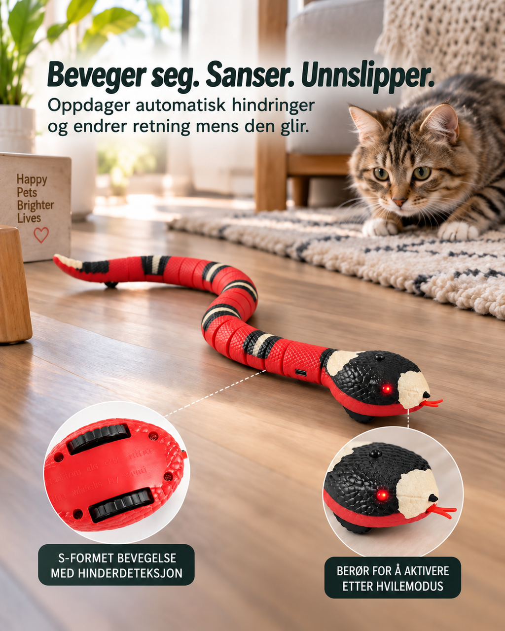 Slyngeslangen – interaktivt katteleketøy