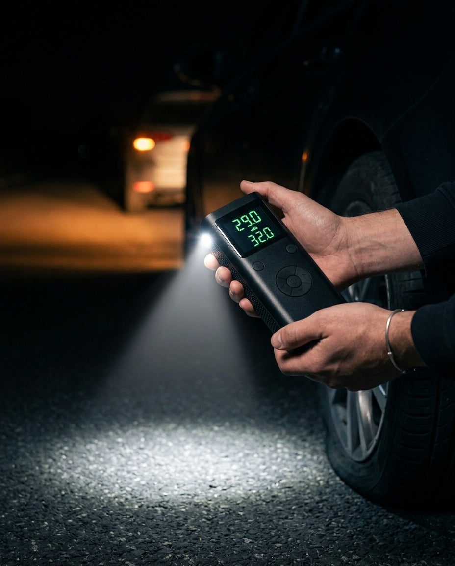 Bærbar Dekkpumpe med Digitalt Display | PumpMate Go