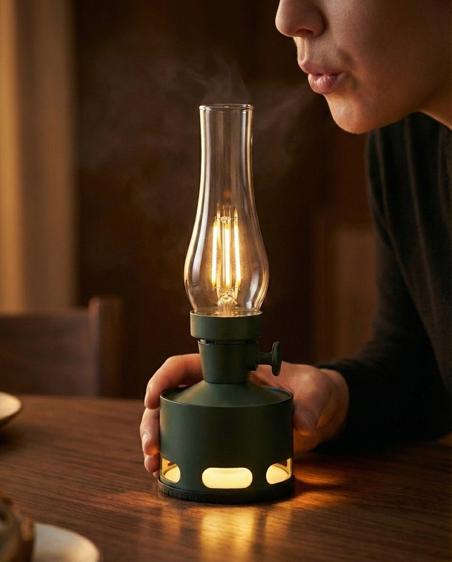 Oppladbar vintage LED-lykt – WickGlow | USB-C