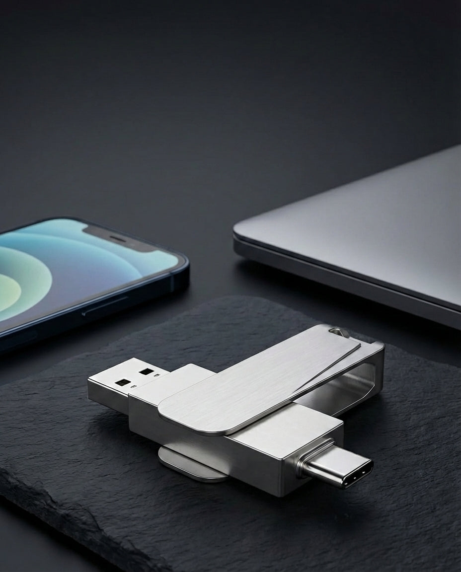 VaultDrive SwiftVault | USB-minnepinne — USB-C & USB-A