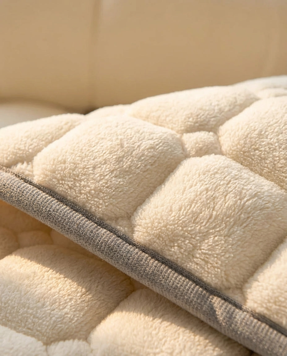 Quiltede Fleece Sengeteppe | Mykt med Firkanttekstur