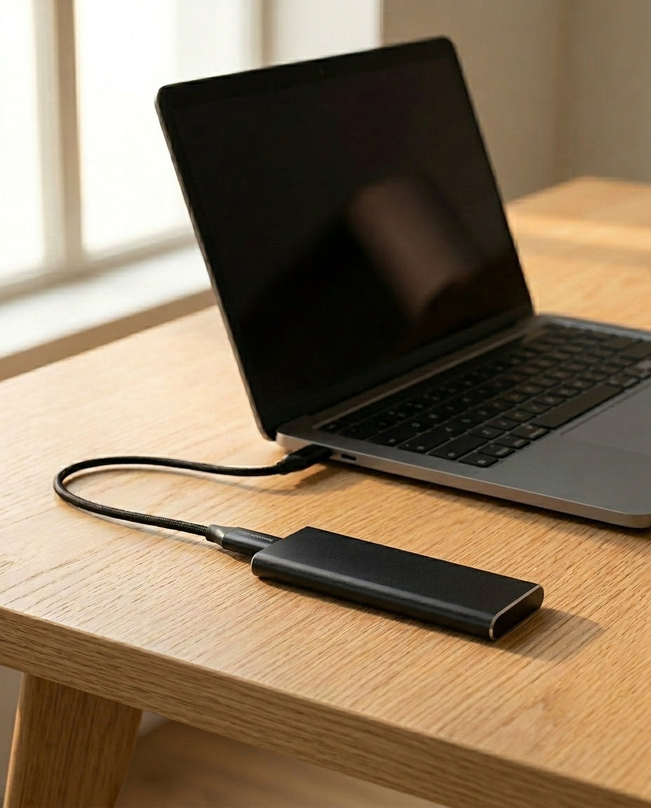 4TB Bærbar SSD | SlimVault USB-C Ekstern Harddisk