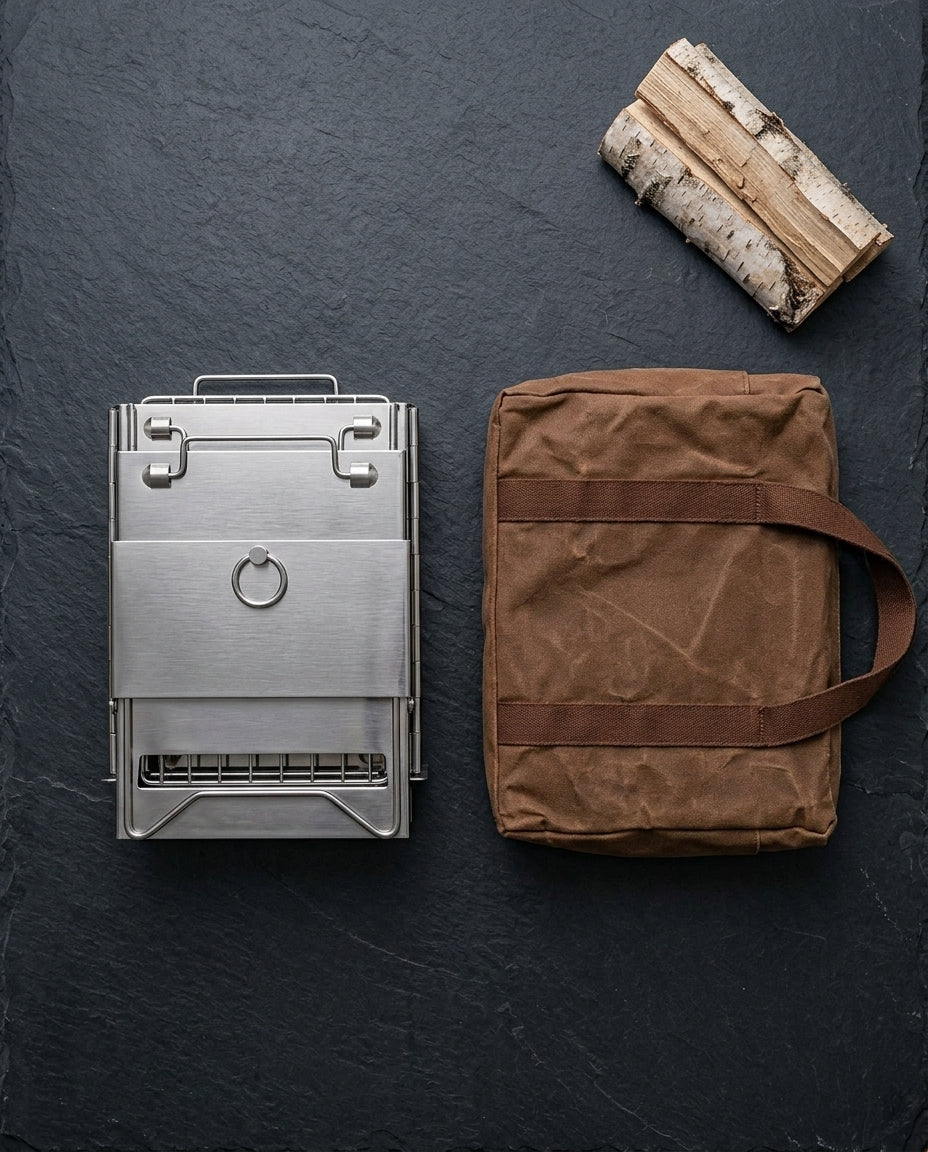 Foldbar Vedfyrt Campingkoker | Bærbar Utendørs Kokeenhet