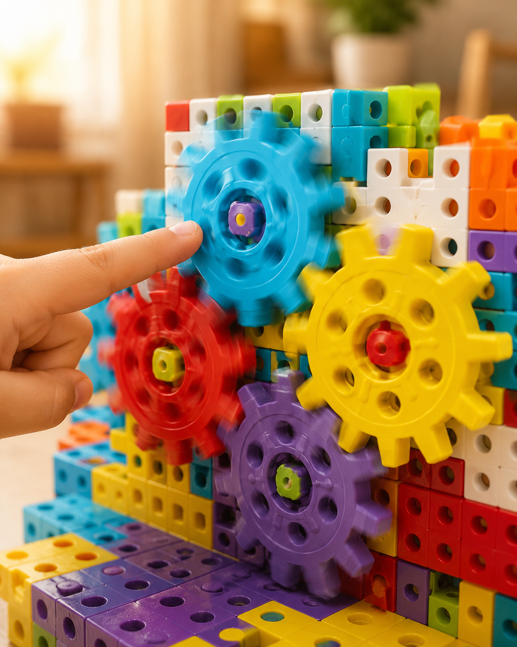 Gearo | Montessori 3D-tannhjul og puslespillbyggesett