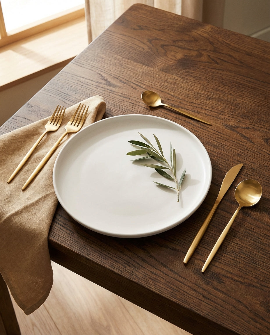 Minimalistisk Bestikk – Mattlakkert Bestikk for 4–16 Pers