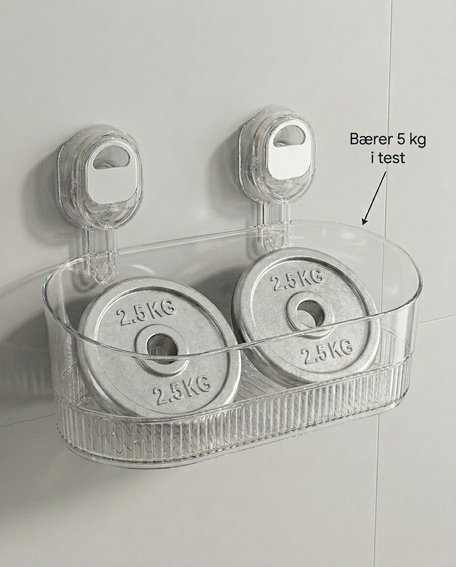 ClearGrip Vakuum-baderomshylle med trykkspak