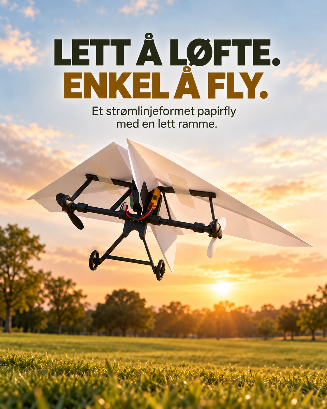 AeroFold dobbeltpropellsett for papirfly