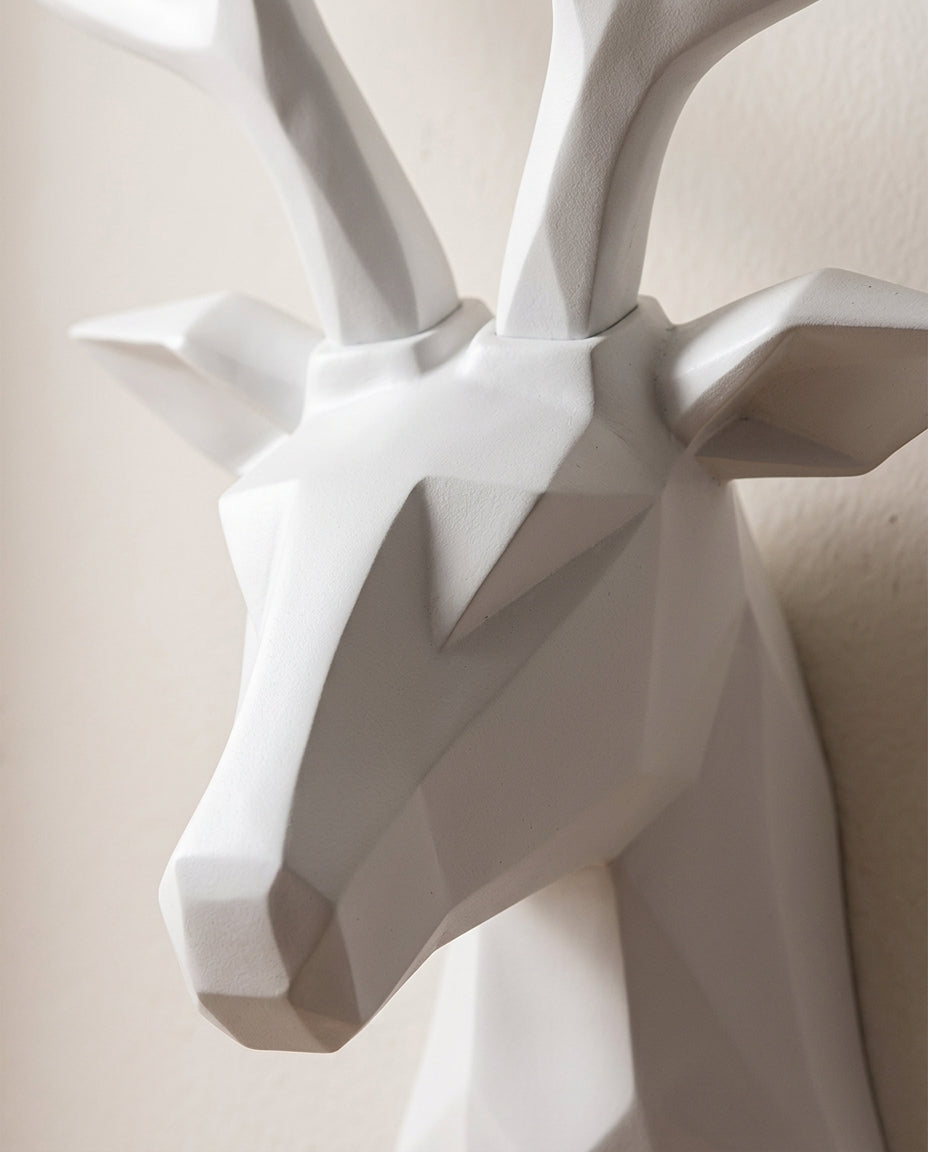 3D Geometrisk Hjortehode Veggdekor | Markant Veggkunst
