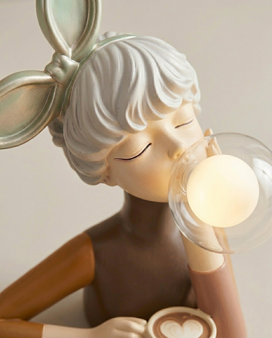 Tyggegummi-figurlampe | Skulpturell dekorativ bordlampe
