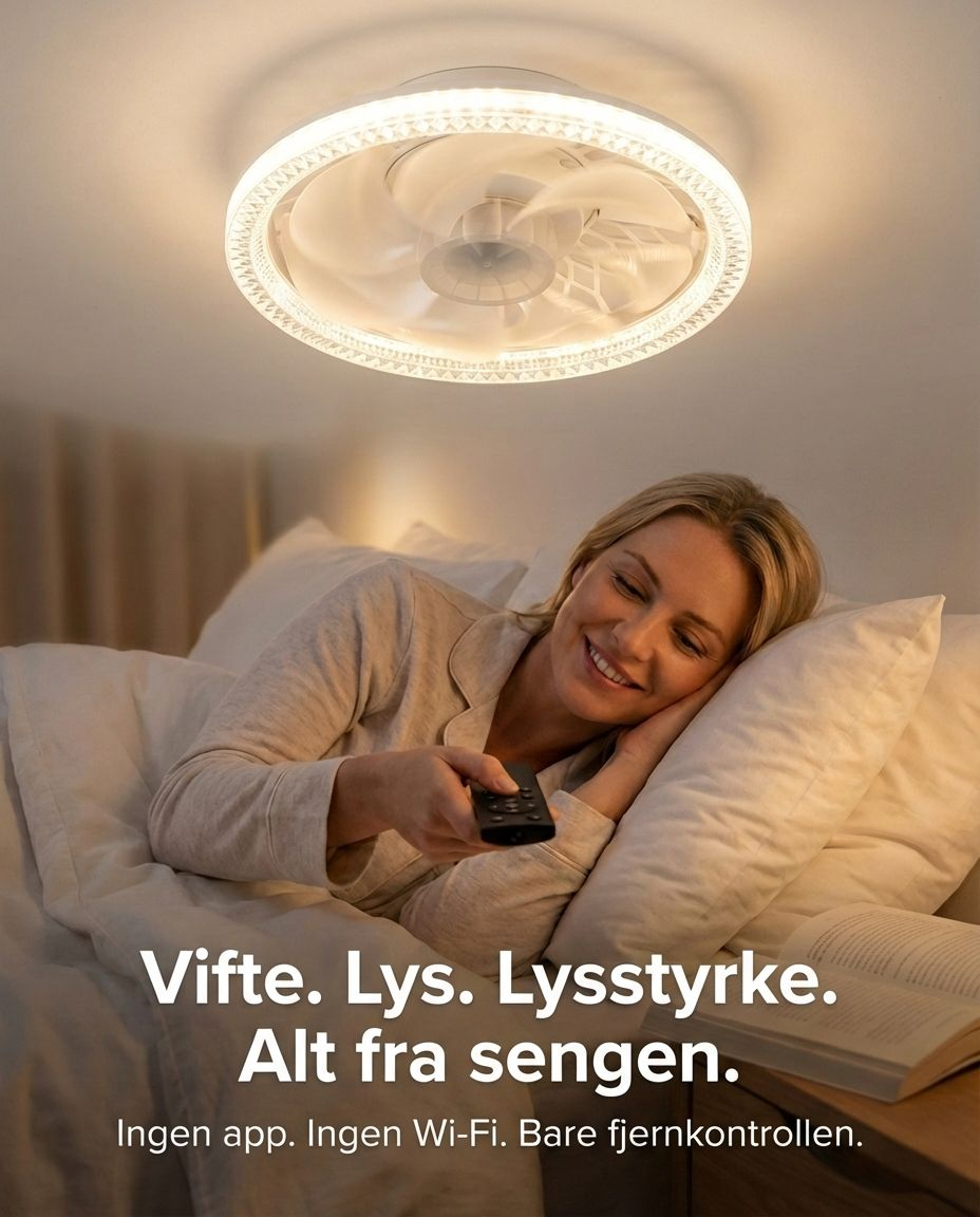 SilentBreeze AirGlow | 2-i-1 takvifte og belysning