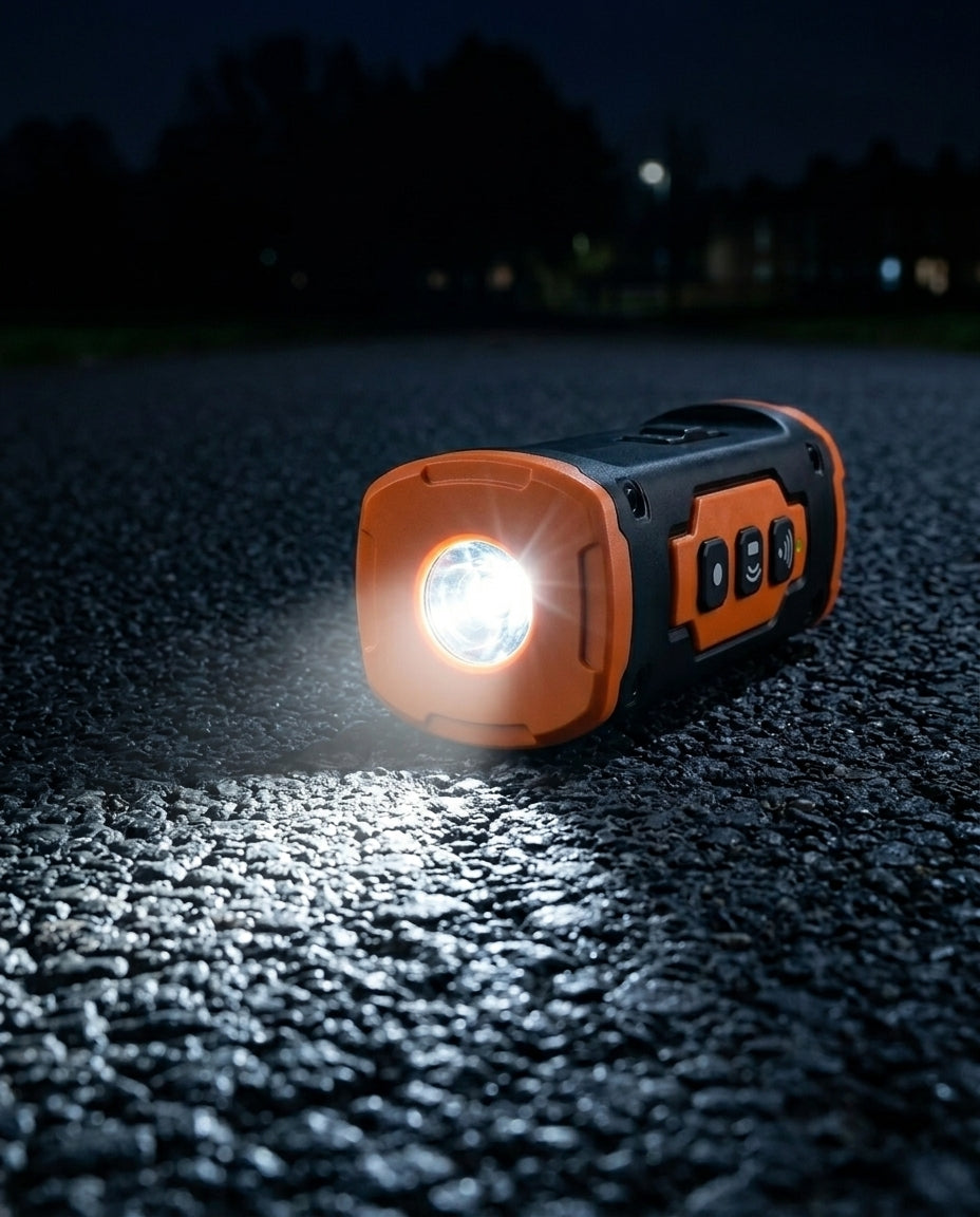 Ultralyd bjeffestopper – oppladbar med LED-lommelykt