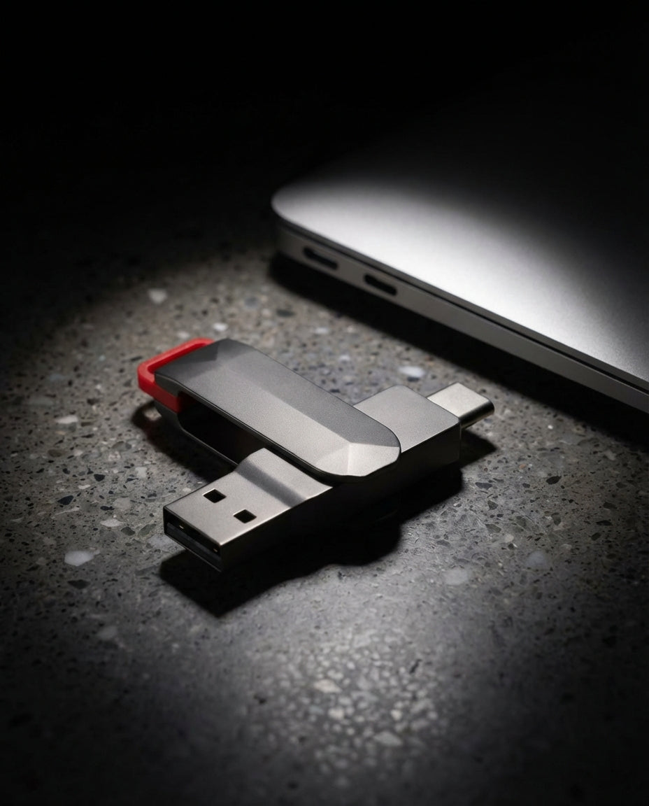 VaultDrive SwiftVault | USB-minnepinne — USB-C & USB-A