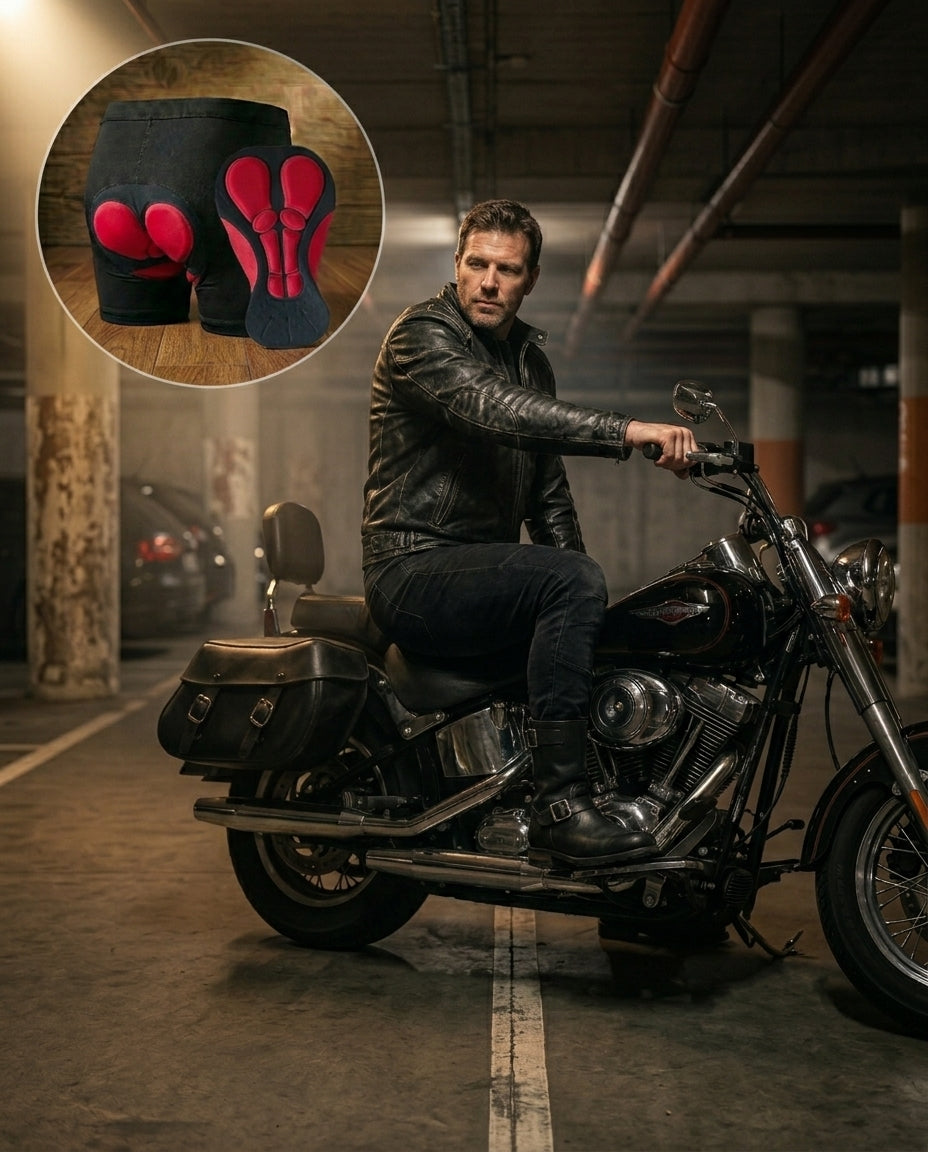 Motorsykkelshorts med polstring – 5D gelkomfort