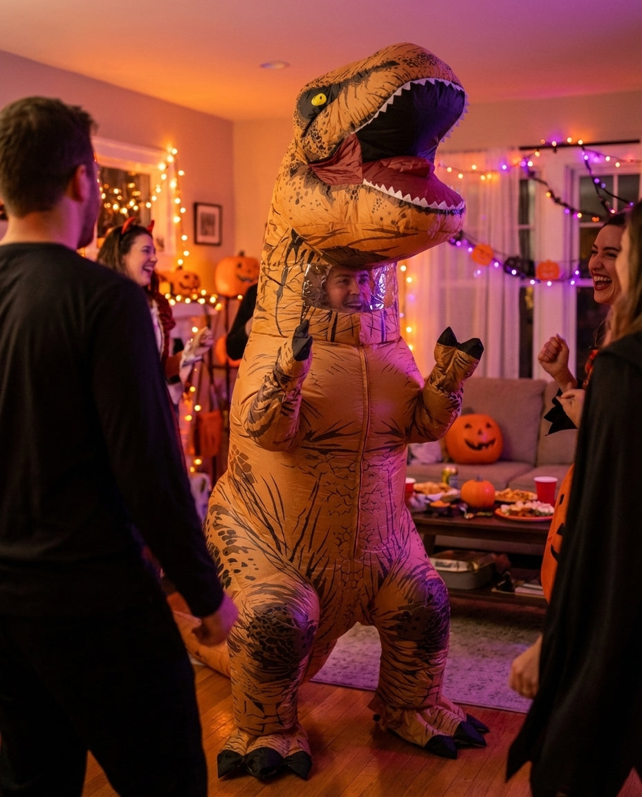 Oppblåsbart T-Rex-kostyme – Barn og voksne | 2 størrelser
