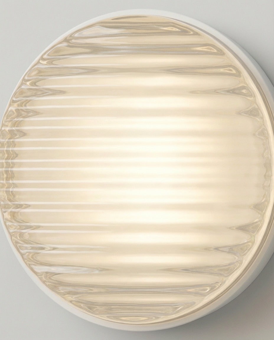 Rund Glassvegglampe – Riflet LED-belysning