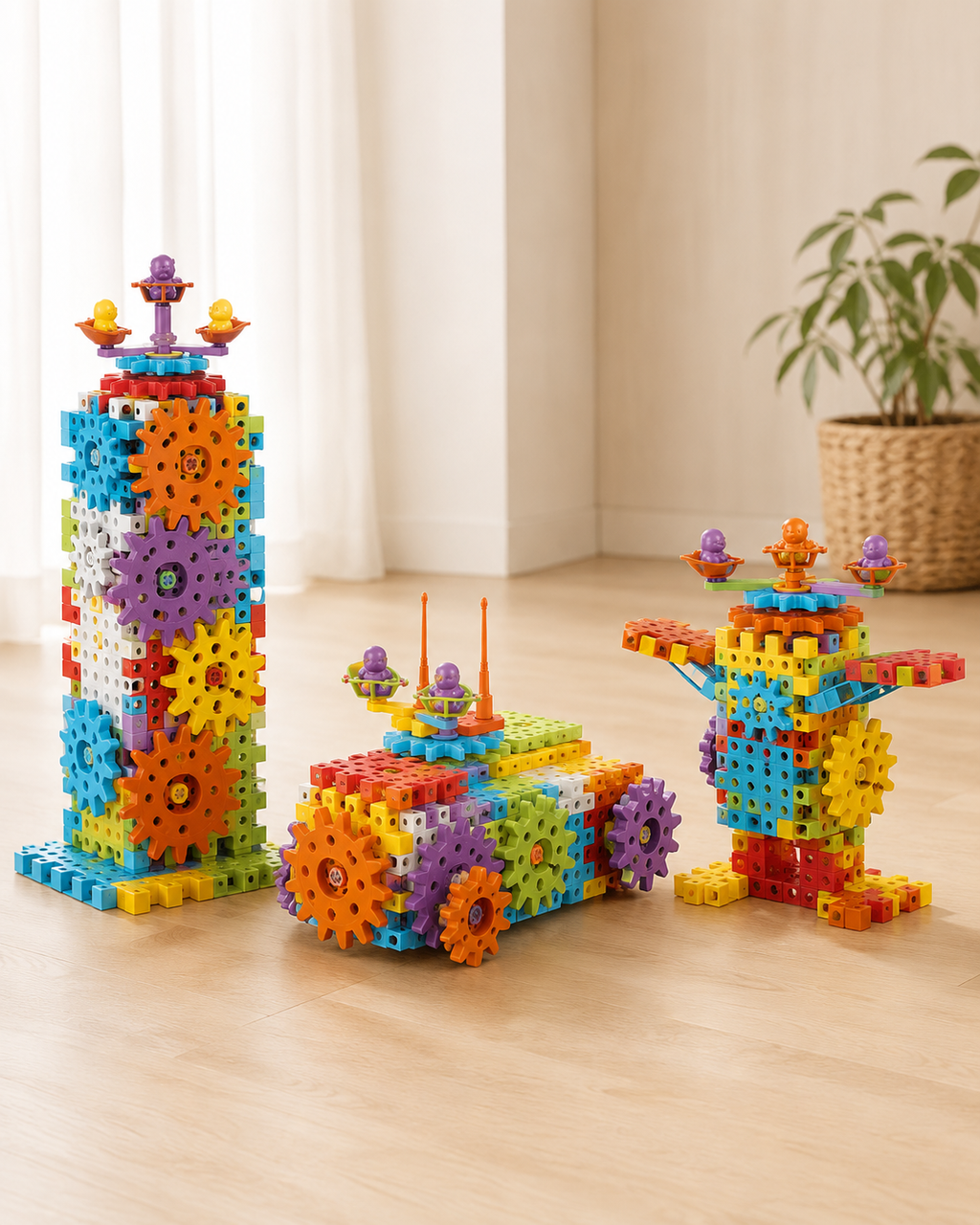 Gearo | Montessori 3D-tannhjul og puslespillbyggesett