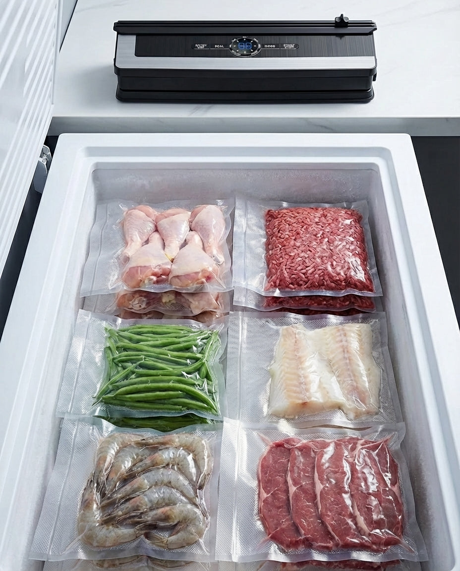 8-i-1 vakuumforsegler med innebygd posekutter | FreshLock Pro