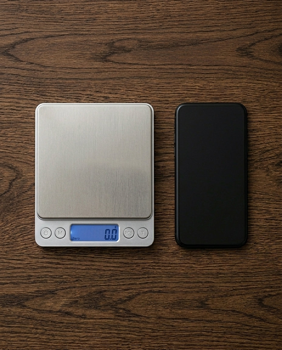 Digital kjøkkenvekt | Rustfritt stål | 0,1g–3kg