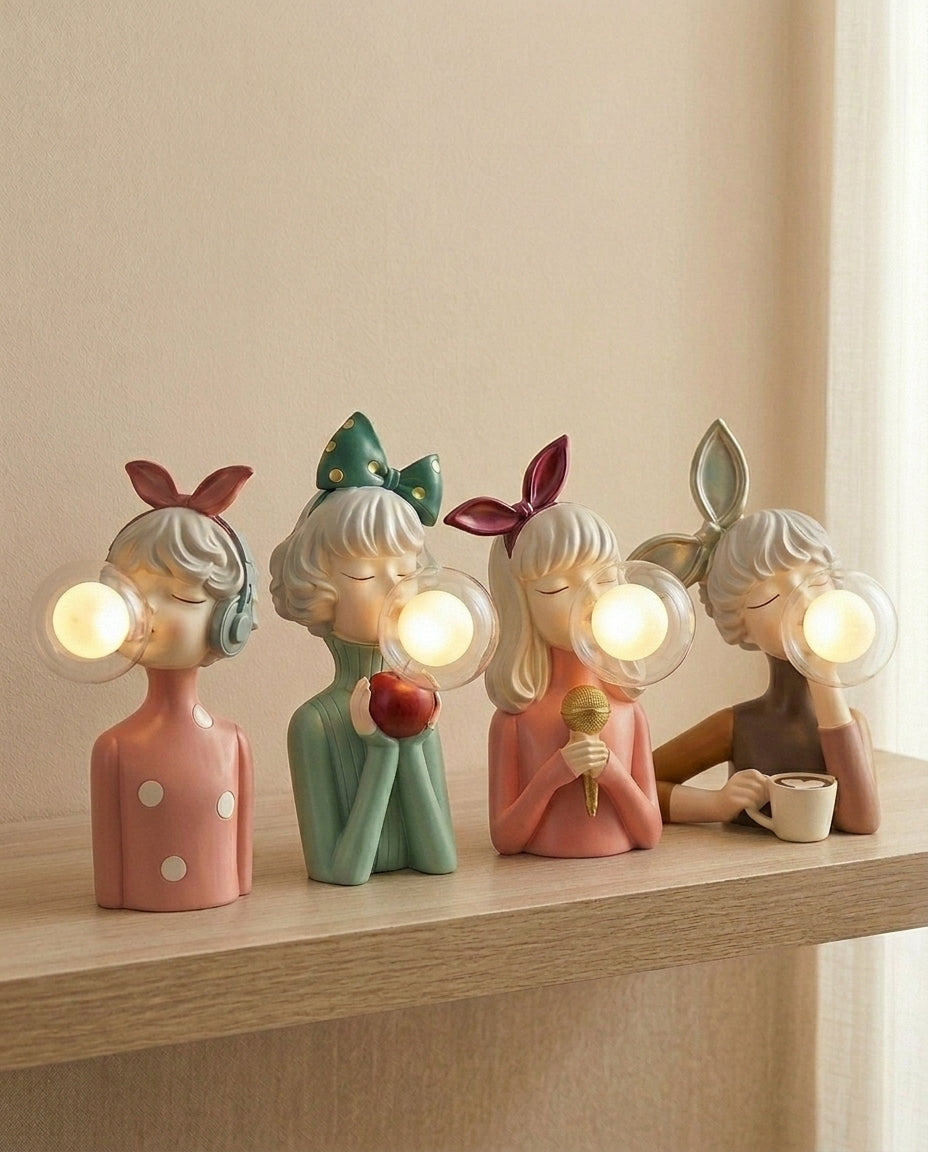 Tyggegummi-figurlampe | Skulpturell dekorativ bordlampe