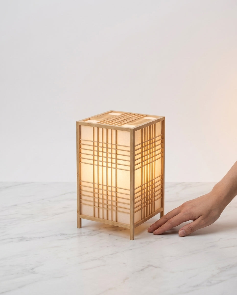 Japansk bordlampe – Bambus Zen-lampe | 4 størrelser