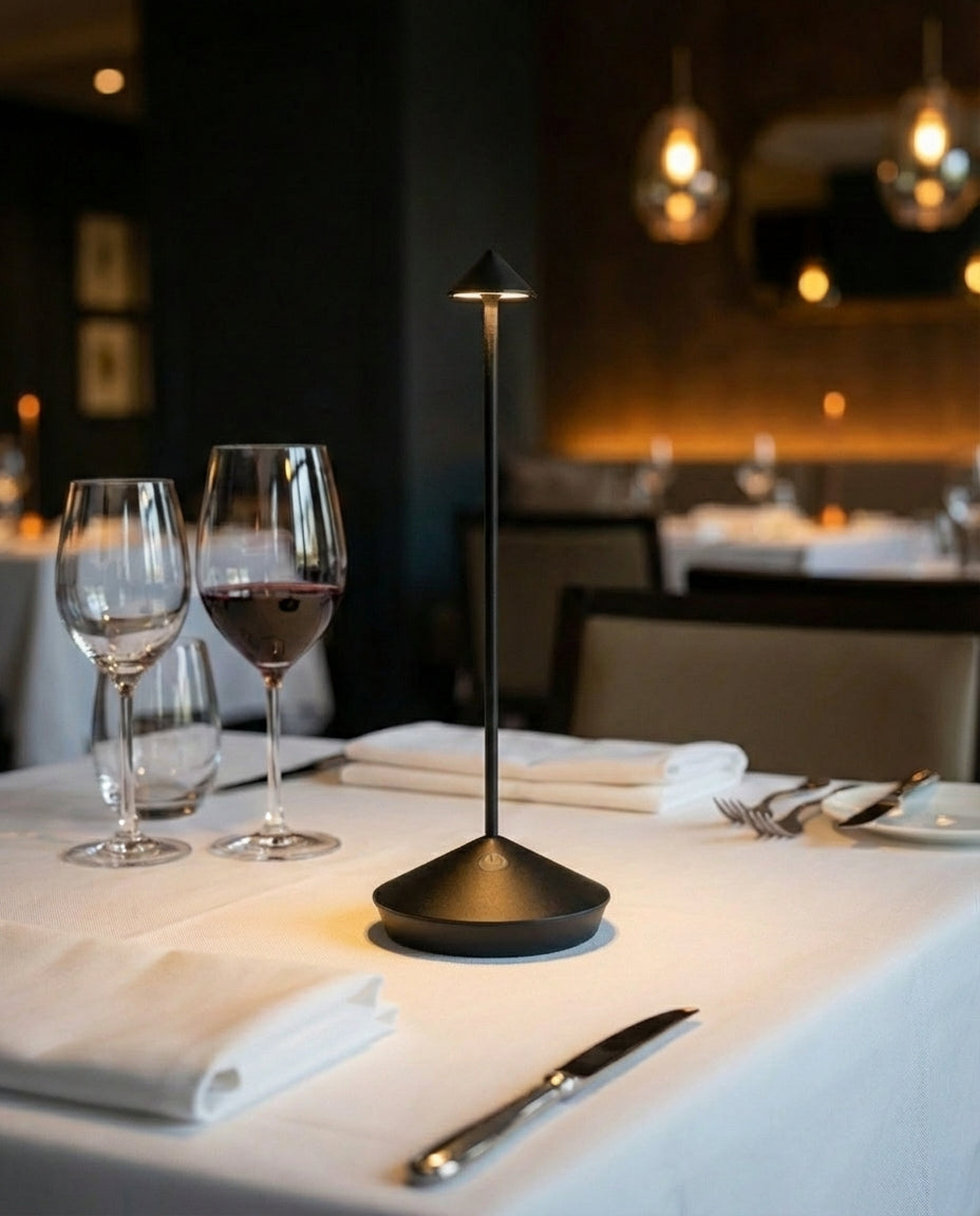 Trådløs LED-bordlampe | Dimbar, vanntett og oppladbar