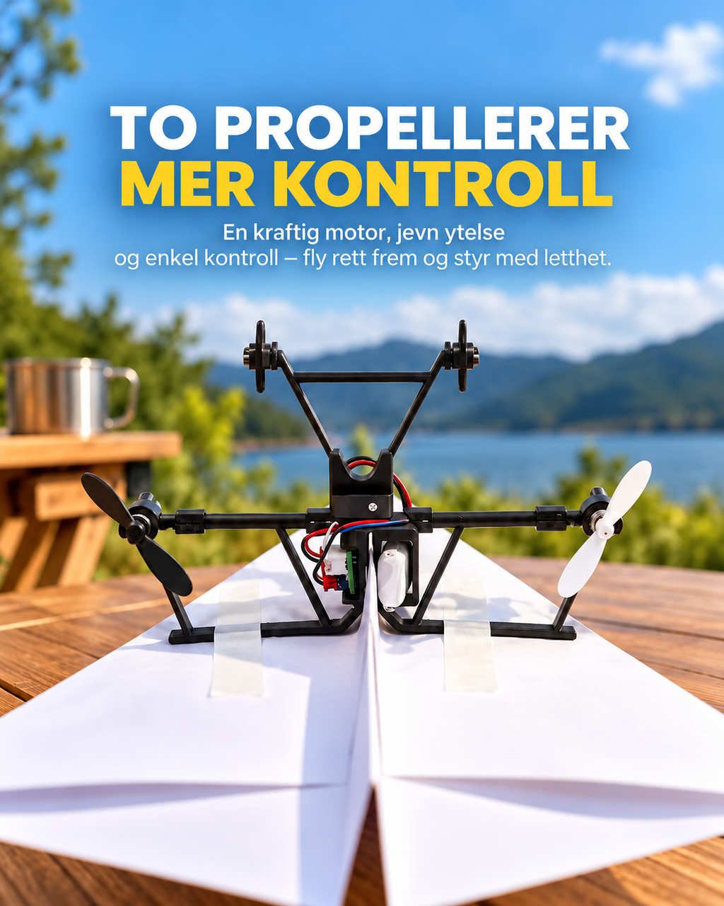 AeroFold dobbeltpropellsett for papirfly