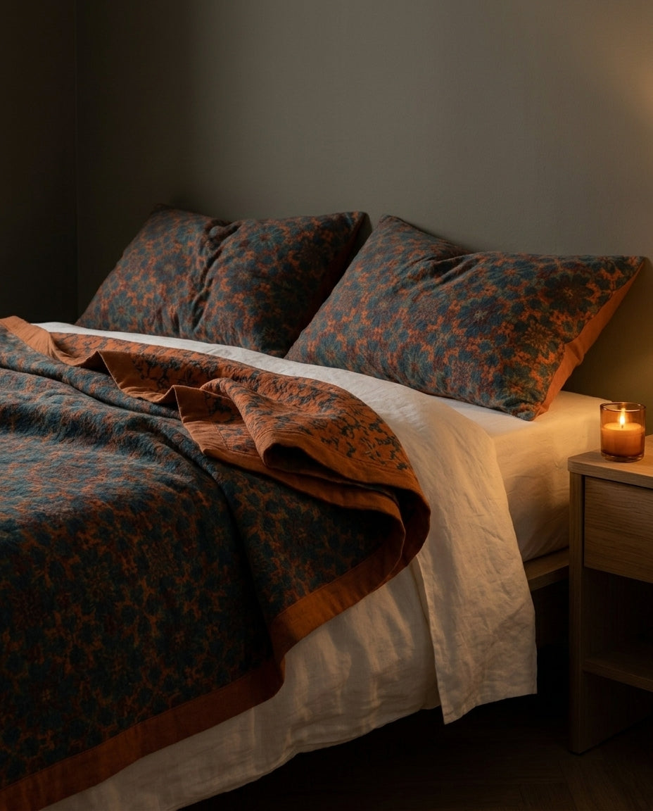 Sekslags bomullspledd | Botanica Bloom sengeteppe