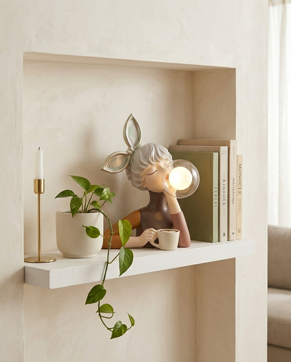 Tyggegummi-figurlampe | Skulpturell dekorativ bordlampe