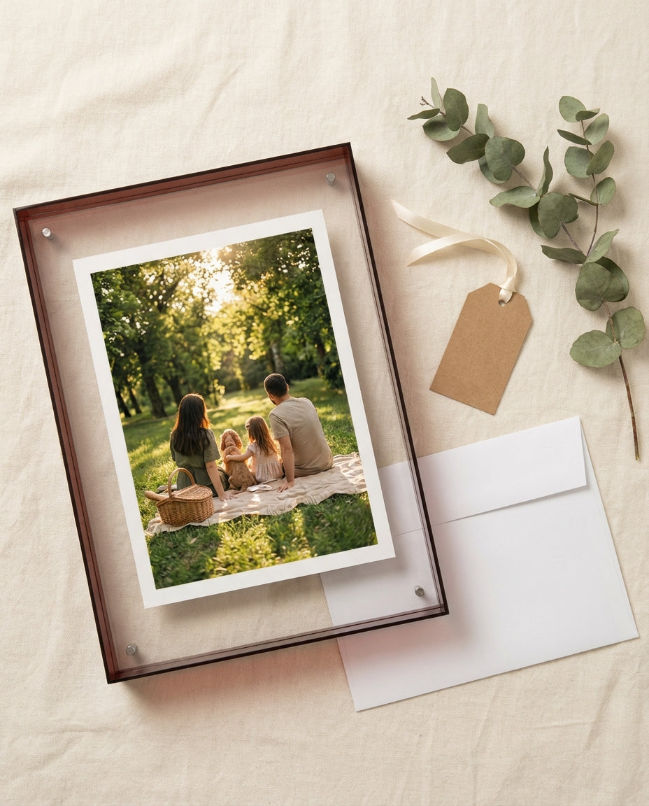 Farget akryl fotoramme | Moderne minimalistisk design
