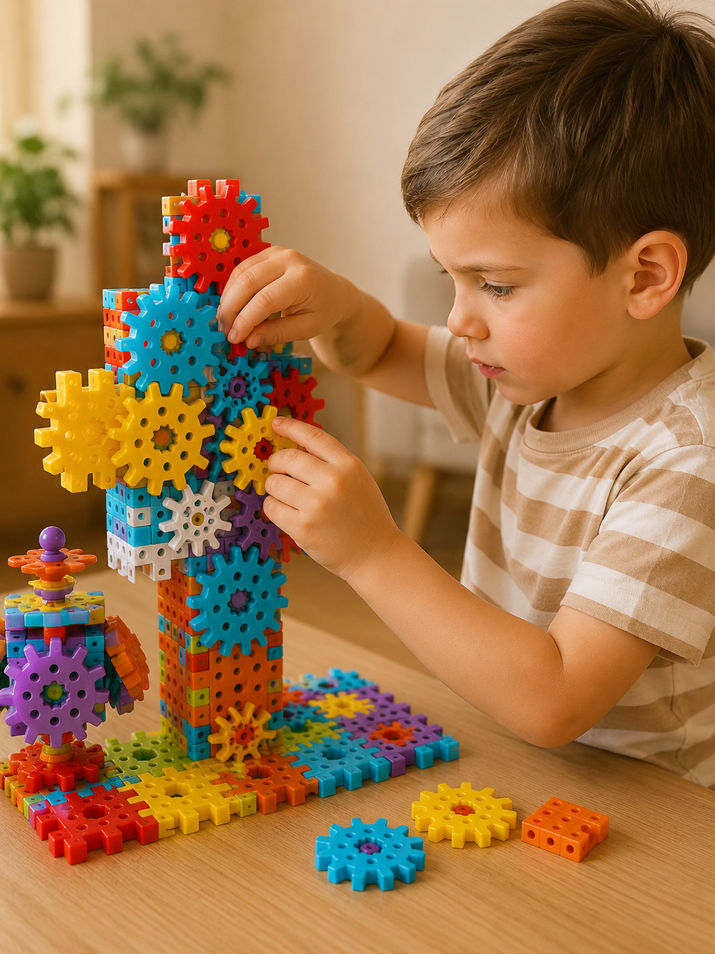 Gearo | Montessori 3D-tannhjul og puslespillbyggesett