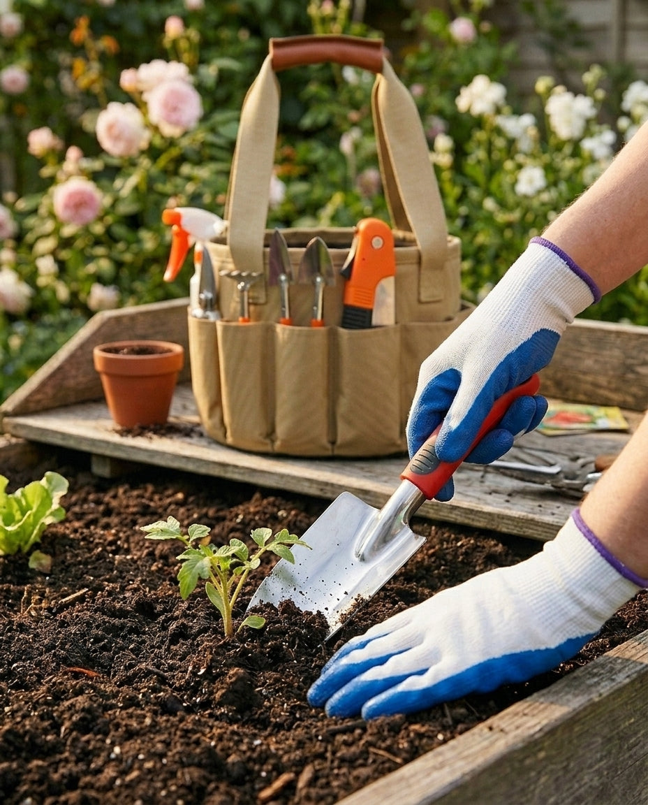 Hageverktøysett med bæreveske – 10-delt sett