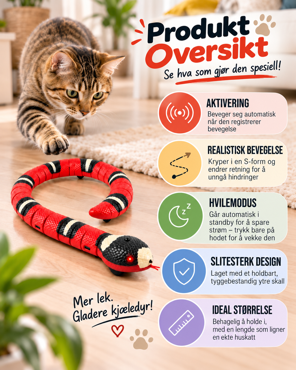 Slyngeslangen – interaktivt katteleketøy