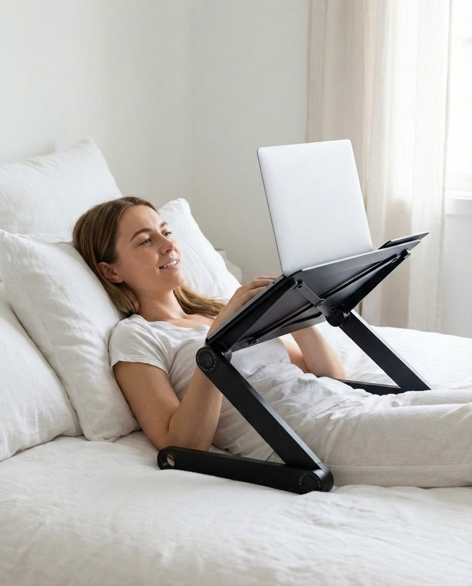 Justerbar laptop-stativ med musematte | OmniDesk Pro