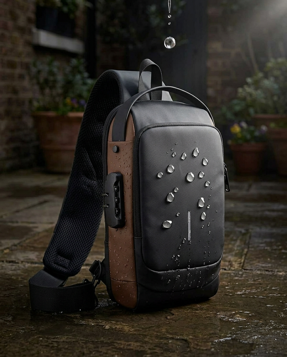Tyverisikker crossbodyveske med USB-lading